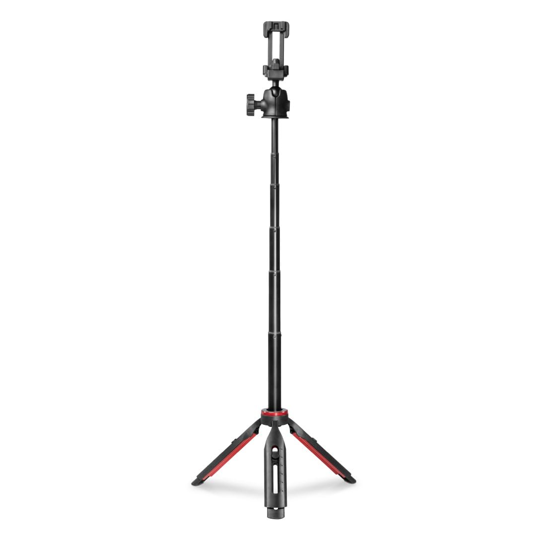 Hama Phone Tripod with Phone Holder (Height-adjustable mini tripod, max height 80 cm, min height 22 cm, 2-in-1 camera smartphone tripod, lightweight aluminum travel tripod ball head remote shutter)