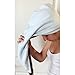 100% Cotton, Hair Drying Towel Wrap, Fast Drying Hair Cap, Long Hair Wrap, Absorbent Twist Turban,Quick Magic Dryer, Dry Hair Hat (Pink)
