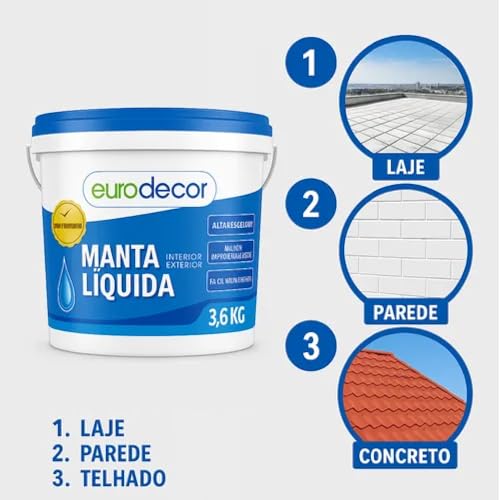 Manta Liquida Impermeável para Pisos e Paredes - 3,6Kg - Crômio