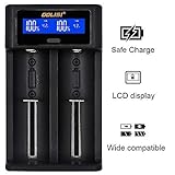 Smart Rechargeable Battery Charger - AA AAA Rechargeable Battery Charger 18650 Charger for Ni-MH Ni-Cd AA AAA Li-ion IMR 10440 14500 16340 18650 RCR123 26650 Chargers with LCD Display and USB Port