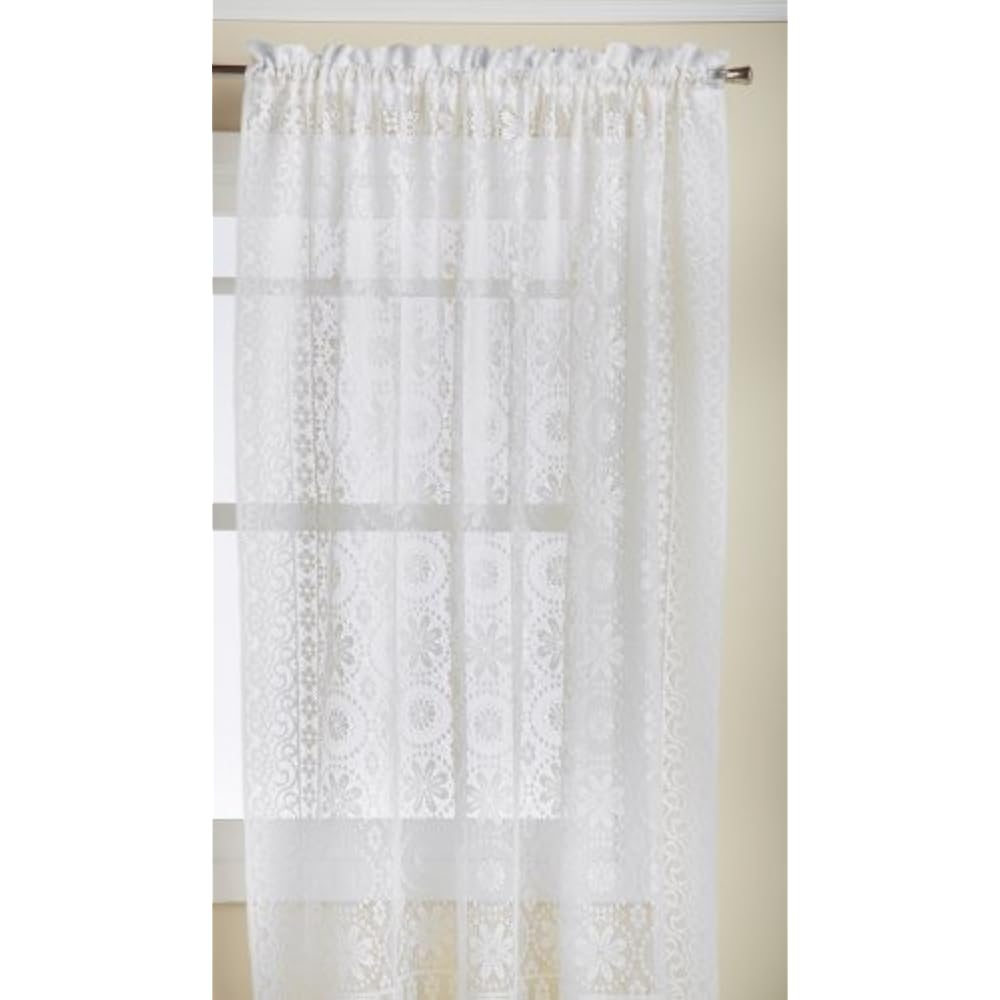 Lorraine Home Fashions Hopewell Lace Window Curtain Panel 58 Inch
