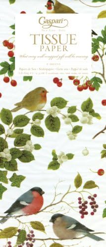 Caspari Winter Birds Tissue Paper, Pack of 4