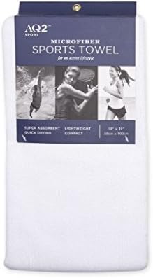 AQ2 Sport 19 x 39 Inch Microfiber Sport Towel - White