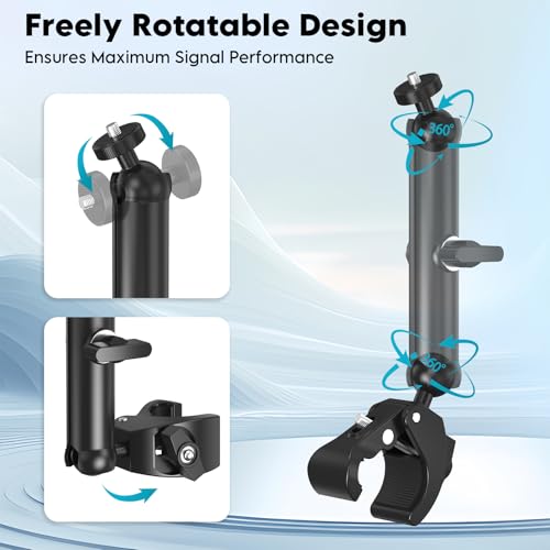 Soporte Mini Starlink, Montaje para Poste Starlink Mini para Casa Rodante | Para Starlink Mini y Mini X, Soporte Ajustable con Abrazadera y Adaptador de Aluminio para Techo y Escalera