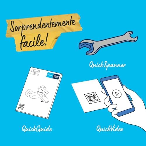 QUICKFIX Start Edge, Miscelatore monocomando per doccia, cartuccia a dischi ceramici GROHE Long-Life da 35 mm, Cromo, 24197001