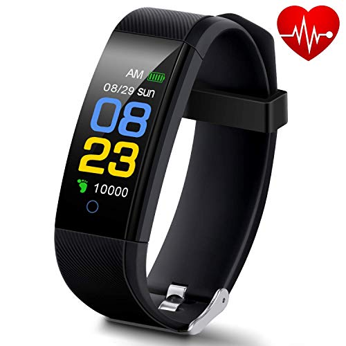 Waterproof Fitness Tracker with Pedometer for Walking, Smart Watch with Heart Rate Monitor, Blood Pressure Monitor, Calories Counter, Sleep Monitor for Women Kids and Men - Black30