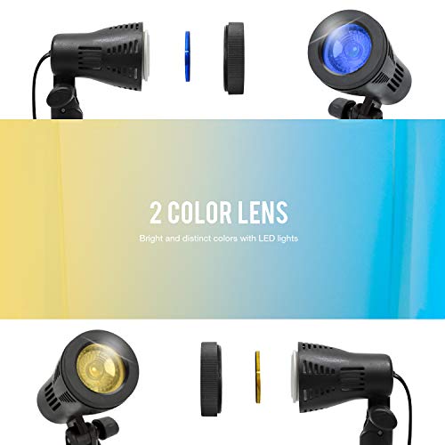 LimoStudio 2 Sets Photography Continuous 5500K LED Portable Light Lamp for Table Top Studio with Color Filters, Photography Photo Studio, AGG1501