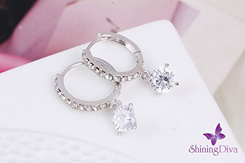 shining diva fashion stylish crystal earrings for women & girls