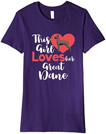 Womens This Girl Loves Her Great Dane T-Shirt Dog Inspired Design Medium Purple