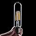 Dimmable 4W Tubular LED Bulb, Edison Style COB LED Filament Bulb, T10 nostalgic bulb, E26 Medium Base, 60 Watt Incandescent Bulb Equivalent, 2700K Warm White,400LM,Clear Glass Cover, 3-Pack