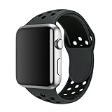 SMEECO Compatible with iWatch Band 42mm 44mm S/M,Soft Breathable Silicone Strap Replacement iWatch Bands for iWatch Series 4,Series 3, Series 2, Series 1 Sport Nike