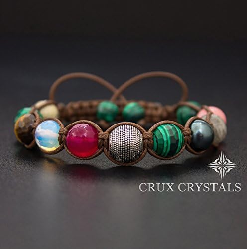 Virgin Forest Gemstone Beaded Bracelet, Fall Jewelry, Opal Bracelet Swarovski Pearls Fall Bracelet Crux Crystals Gift for Her