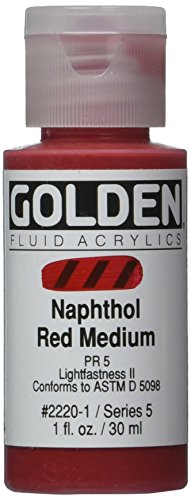 Golden Fluid Acrylic Paint 1 Ounce-Naphthol Red Medium