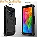 LG V40 ThinQ Case, with [Tempered Glass Screen Protector] Full Coverage Heavy Duty [Tank Armor] Dual Layers Phone Cover with Kickstand and Locking Belt Clip Compatible for LG V40 ThinQ/LG V40-Black
