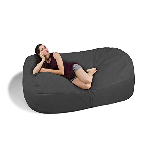 Jaxx 7 Foot Bean Bag Sofa, Charcoal Pricepulse