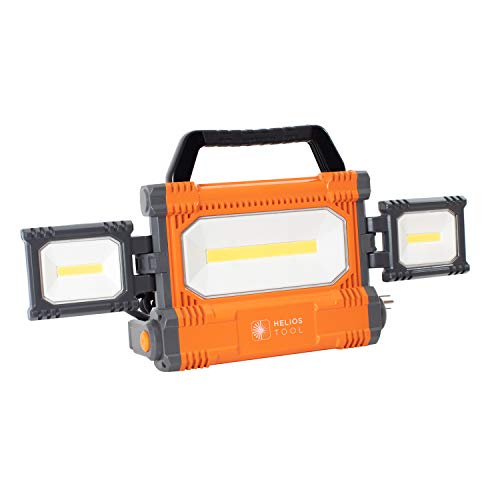 Helios Tool 5000 Lumen Portable LED Worklight with Swivel Side Lights and 5ft Tripod Stand