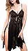 Bluetime Women's Sexy Lingerie High Slit Babydoll See Through Lace Chemise for Sex