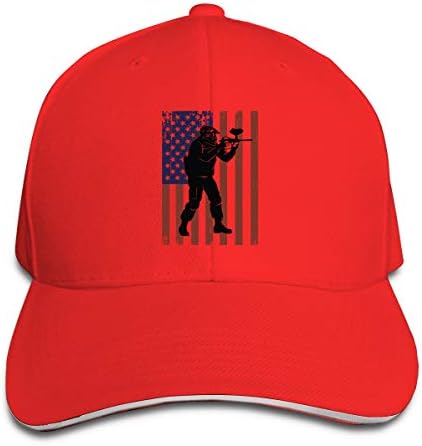 Unisex Paintball USA Flag Fashion Peaked Sandwich Hat Sports Adjustable Baseball Cap