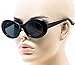 Elite Vintage NIRVANA Kurt Cobain Round Sunglasses For Women Men Eyewear (Black-Black, 65)