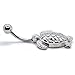 Pierce2GO Sea Turtle Belly Button Ring - 14G Surgical Steel turtle Belly Button Ring - Belly Button Rings Piercing for Women – 7/16”