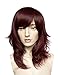 Namecute Wine Curly Wigs Costume Long Synthetic Women's Wig Full Cap with Side Bang