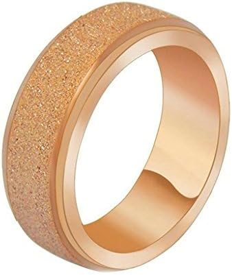 Mens Rings Stainless Steel Brush Wedding Band Ring Rose Gold US 6