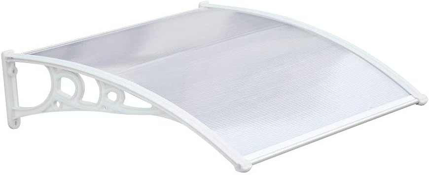 Lacewing Outdoor DIY Window Door Canopy Awning Patio Porch Shelter PC Polycarbonate Cover (120 x 60cm, White)