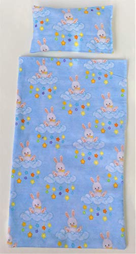 Easter Baskets For Little Girls 14” Inch 16 Inch 18 Inch Doll Clothes And Accessories Bed Sleeping Bag Set: Bunny Rabbit Pillow + Sleepwear Fit American Doll Girl Glitter Girls Doll Bed Accessories