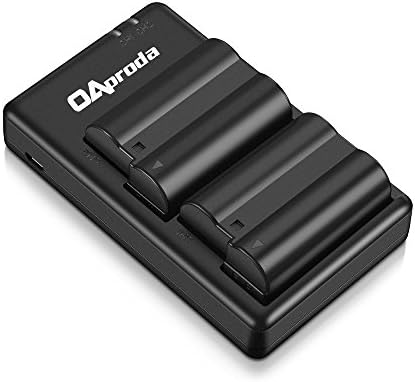 OAproda EN-EL15 Battery (2 Pack) and Rapid Dual Micro USB Charger for Nikon D7000, D7100, D7200, D750, D610, D810, D800, D600, D800e, D810a, 1v1 Cameras (100% Compatible with Original )