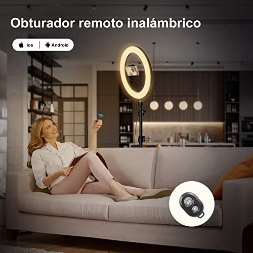 KOSCHEAL Light Ring with Tripod,Selfie Ring Light 10” Adjustable 1.8m and 37 Modes RGB Colors,Adjustable for Selfie,Makeup,Tiktok,Smartphone Compatible
