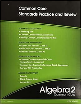 Algebra 2 Mon Core Progress Monitoring Assessments 9780133186154 Books Algebra 2 Mon Core Progress Monitoring Assessments 9780133186154 Books