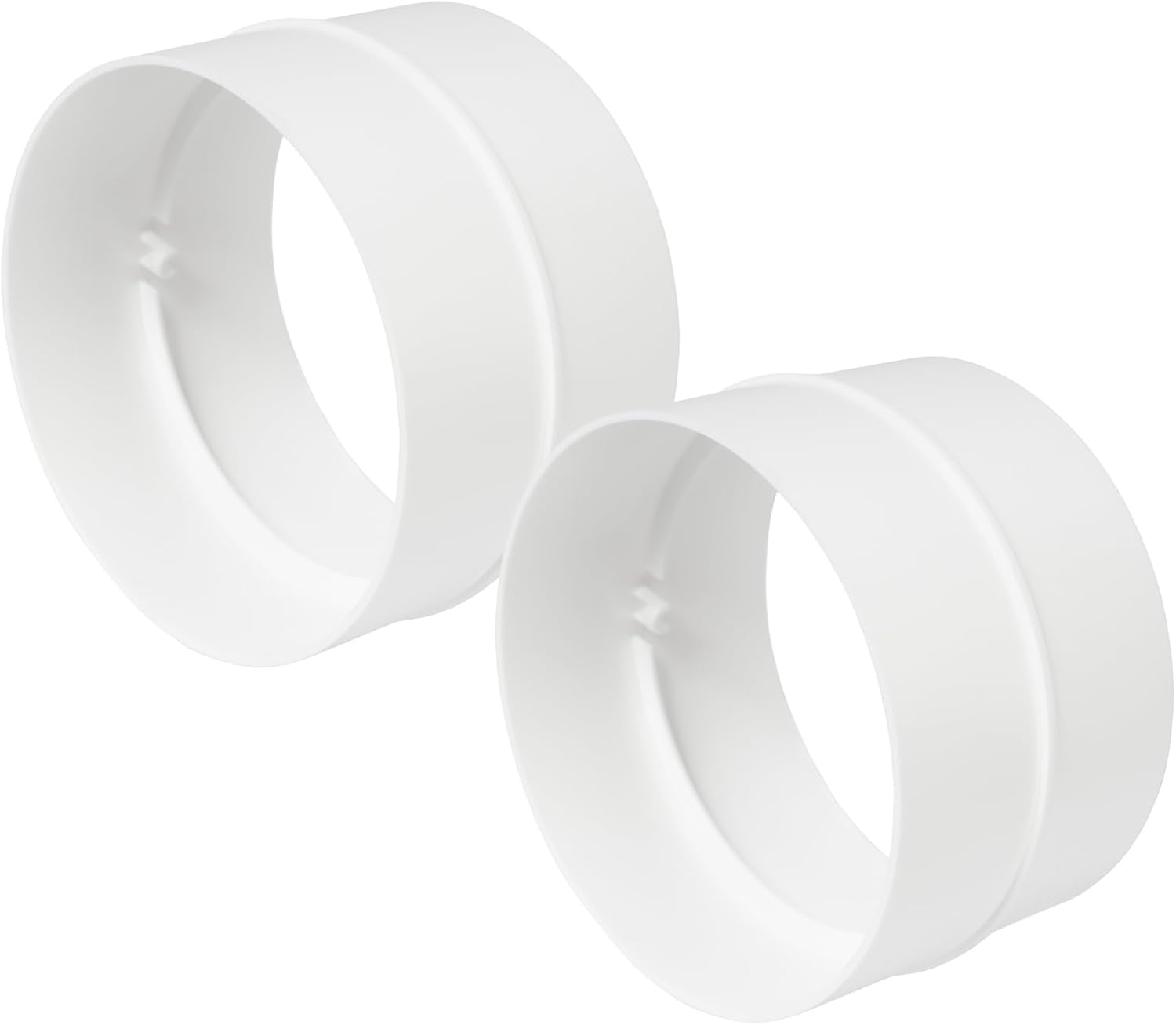 Repa Market 4" Inch / 100 mm Pack of 2 Plastic Duct Pipe Connectors - Round Male Fit Flexible Ducting Extension - Hose Work - Dryer Vent Extension - Inline Air and Water Flow Extraction Pipe Lines — image 1