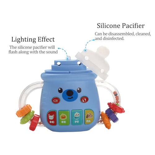 Silicone Baby Bottle Shape Teething Toy, Light Up Baby Toys 06 Months