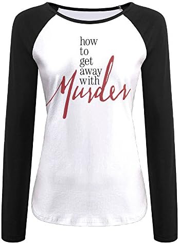 Womens Htgawm Get Away With Murder Raglan Long Sleeve Baseball Jersey Cotton Medium