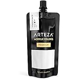 ARTEZA Acrylic Paint, Titanium White Color, (120 ml Pouch, Tube), Rich Pigment, Non Fading, Non Toxic, Single Color Paint for Artists, Hobby Painters & Kids