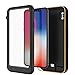 PunkJuice for iPhone X Battery Case, Waterproof IP68 Certified Charger Cover W/Built-in Screen Protector [Ultra Slim] Fast Charging & Protective 3600mAh Power Juice Bank for iPhone Xs & X [Black]