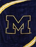 NCAA Michigan Wolverines Force Royal Plush Raschel Throw Blanket, 60x80-Inch