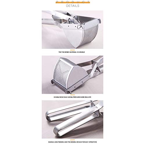 WONdere Stainless Steel Lime And Lemon Squeezer Manual Citrus Juicer Press Stainless Steel Mashed Potato - Thumbnail 4