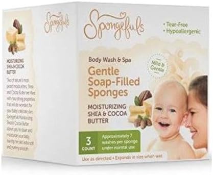 Gentle Baby Wash-Filled Sponge, 3-COUNT (Moisturizing Shea&Cocoa Butter)