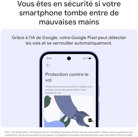 Pixel 10a – Sept Ans de mises à Jour et de Nouvelles fonctionnalités, Plus de 30 Heures d'autonomie, Coach Photo, Gemini Live, Sécurité Pixel – Brume, 128GB