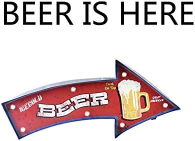Ingerik Direct Retro Modeling Rustic Style Beer Arrow LED Sign Light Decorationg for Bar Algam Material