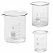 Glass Low Form Beaker Set 3 Sizes - 10, 30, and 50ml, 3.3 Borosilicate Glass, Karter Scientific 233F2