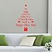 IEason Wall Sticker Christmas Tree Letters Stick Wall Art Decal Mural Home Room Decor Wall Sticke (Red)