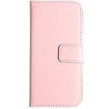 Apple iPhone 6/6s - Genuine Leather Folding Wallet Case (Baby Pink)