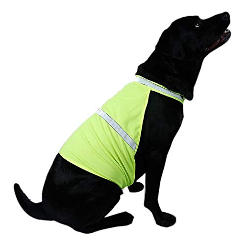 Dog Hi Vis Jacket 3 Sizes High Visibilty Vest Fluorescent Safety Yellow