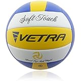 VETRA Volleyball Soft Touch Volley Ball Official Size 5 Yellow/Blue/White Outdoor Indoor Beach Gym Game Ball New (Yellow/Blue/White)