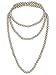 Vijiv 66 inch 8mm Bead Glass Pearl 1920s Flapper Necklace Great Gatsby Party Accessories Champagne Gold Length - 66 inch Size - 8mm