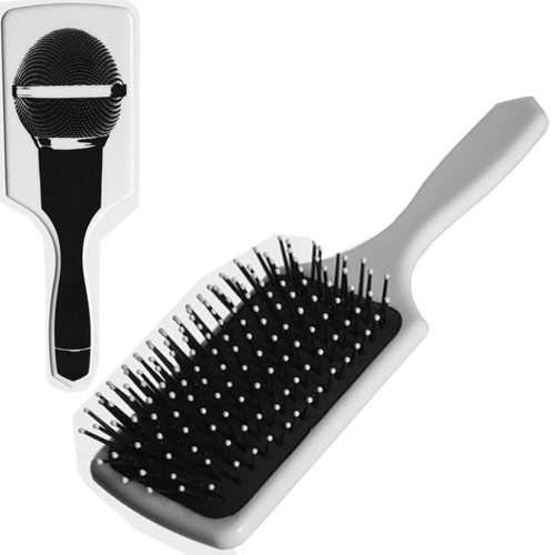 MICROPHONE HAIR BRUSH PADDED COMB STYLING FASHION MASSAGE CUSHION