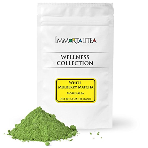 Immortalitea White Mulberry Matcha Style Tea Powder – Blood Sugar Balance Herbal Tea Powder – Caffeine-Free - 3.5 Ounce