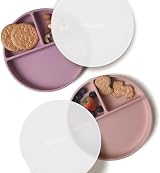 Moonkie Suction Plates for Babies & Toddlers 2 Pack Pale Mauve view 2